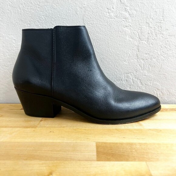 Thursday Boot Company Shoes - Thursday Boot Co Downtown Booties Black Leather Zip Ankle Boots Womens Size 8.5